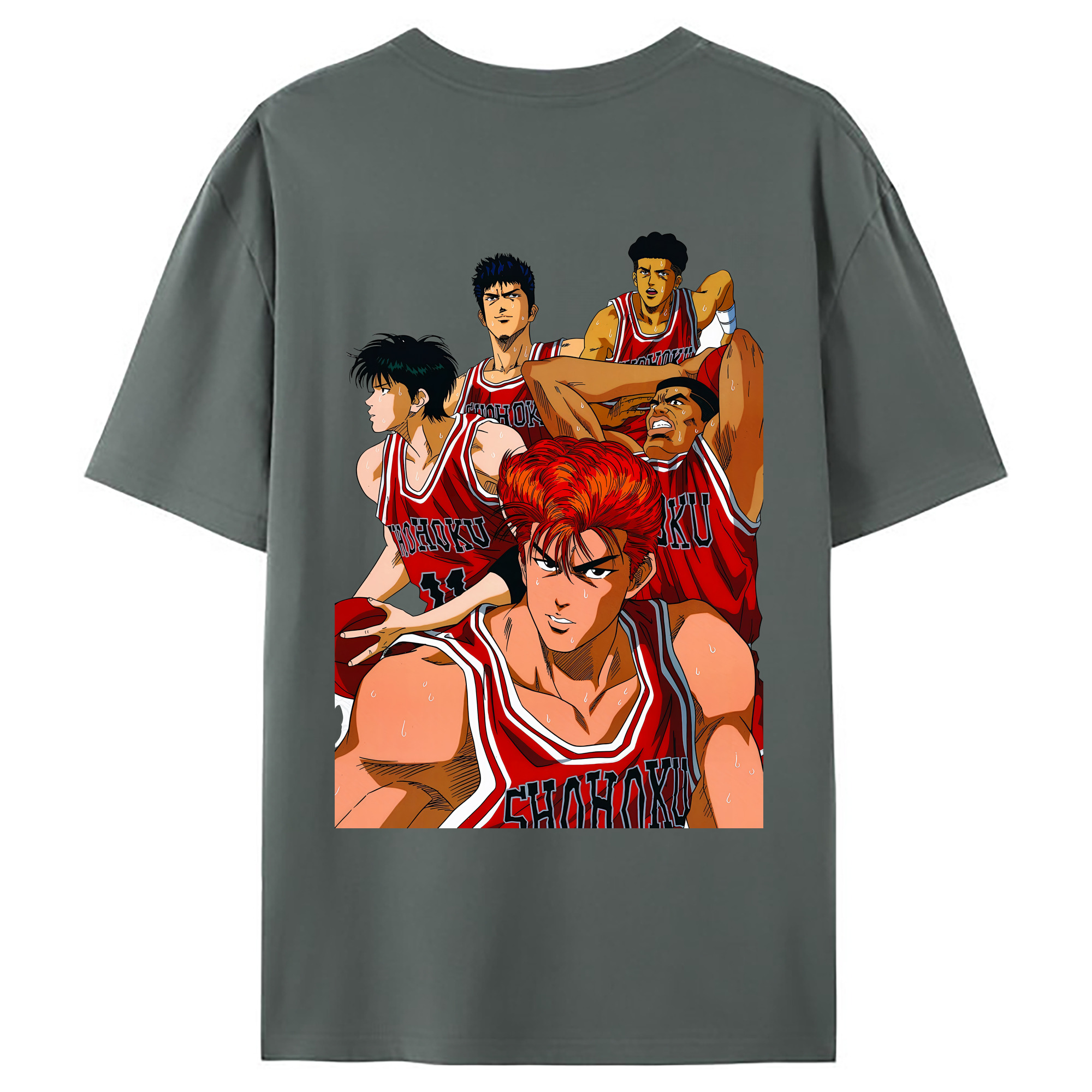 （画像用） SLAM DUNK／スラムダンク 綿100％ メンズ半袖Tシャツ（バックプリント） 通気性
